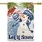 Snowman and Cardinal "Let it Snow" Christmas Outdoor Flag - 40" x 28"
